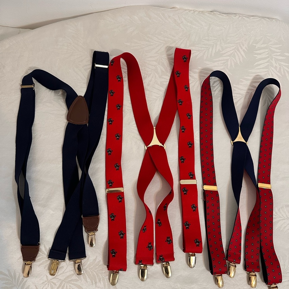 Elegant Red and Navy Suspenders Collection